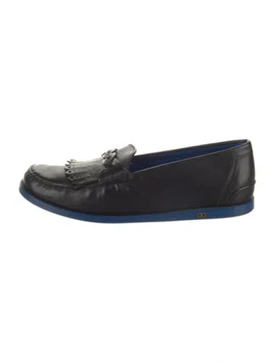 Pre-owned Dolce & Gabbana Leather Loafers W/ Tags In Black