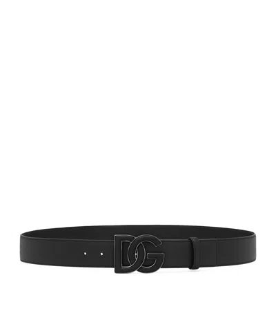 Dolce & Gabbana Black Logo Leather Belt