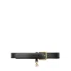 Dolce & Gabbana Adjustable Smooth Leather Belt With Gold-tone Buckle In Black