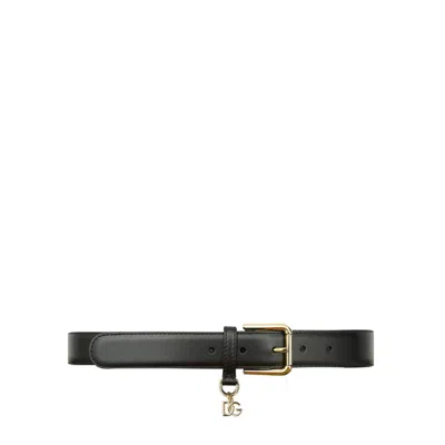 DOLCE & GABBANA DOLCE & GABBANA LEATHER LOGO BELT