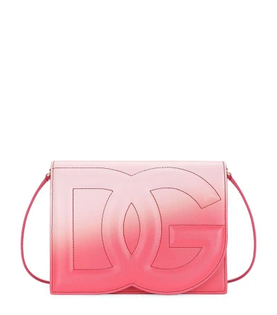 Dolce & Gabbana Leather Logo Cross-body Bag In Pink