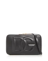 Dolce & Gabbana Leather Logo Crossbody In Black
