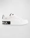 Dolce & Gabbana Portofino Low-top Sneakers In White/silver