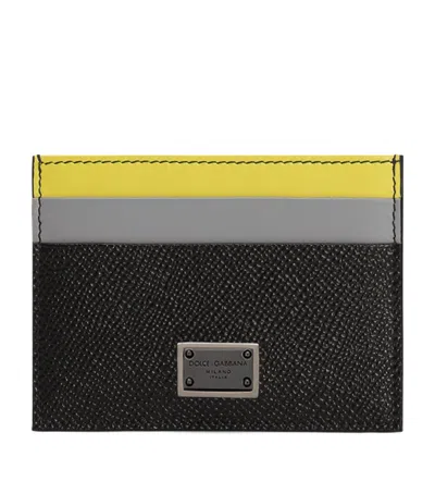 Dolce & Gabbana Leather Logo Plaque Card Holder In Black