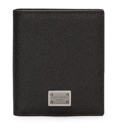 Dolce & Gabbana Leather Logo Plaque Card Holder In Black