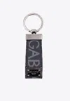 Dolce & Gabbana Leather Logo-printed Keychain In Black