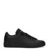 Dolce & Gabbana 'portofino' Black Low Top Sneakers With Logo Lettering Detail