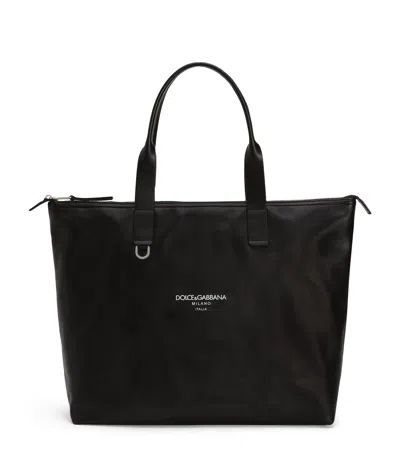 Dolce & Gabbana Leather Logo Tote Bag