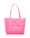 Dolce & Gabbana Leather Logo Tote In Lilac
