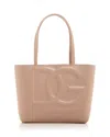 Dolce & Gabbana Leather Logo Tote In Pale Pink