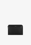 Dolce & Gabbana Leather Logo Wristlet In Black