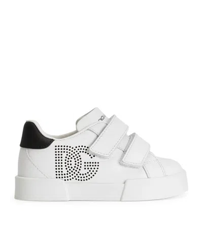 Dolce & Gabbana Kids' Leather Low-top Sneakers In White