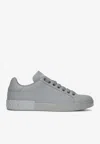Dolce & Gabbana Calfskin Portofino Sneakers In Gray