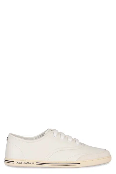 Dolce & Gabbana Lace-up Low-top Sneakers In Neutral