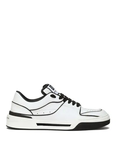Dolce & Gabbana Two-tone Leather New Roma Sneakers In Multi