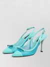 Dolce & Gabbana Leather And Mesh Pointed-toe Slingback Heel In Blue