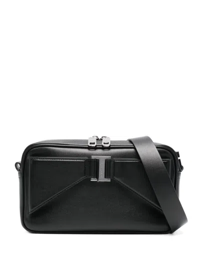 Dolce & Gabbana Leather Messenger Bag In Black
