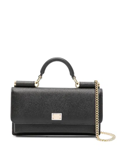 Dolce & Gabbana Elegant Mini Handbag With Magnetic Closure In Black