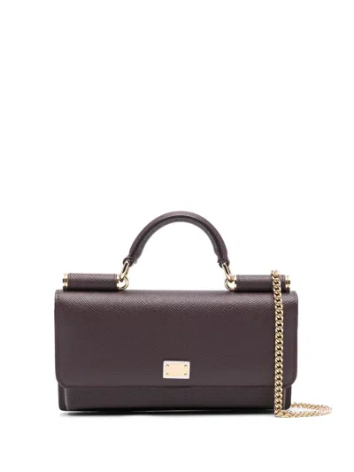 Dolce & Gabbana Leather Mini Bag In Burgundy