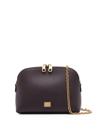 Dolce & Gabbana Leather Mini Bag In Purple