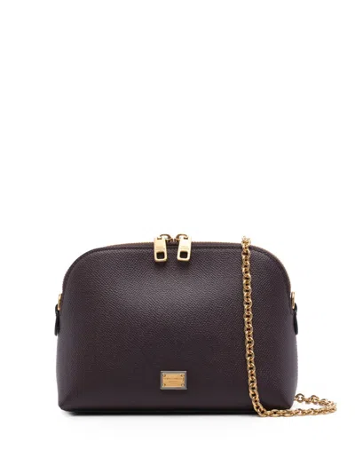 Dolce & Gabbana Leather Mini Bag In Purple