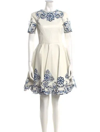 Pre-owned Dolce & Gabbana Leather Mini Dress In White