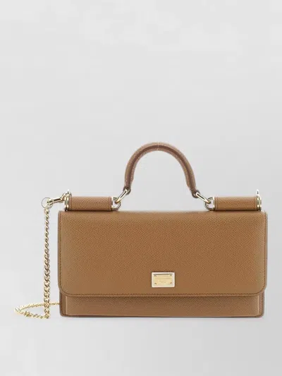 Dolce & Gabbana Leather Mini Shoulder Bag Chain Strap Top Handle