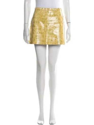 Pre-owned Dolce & Gabbana Leather Mini Skirt In Blue/white