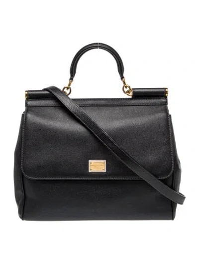 Pre-owned Dolce & Gabbana Leather Miss Sicily In Black