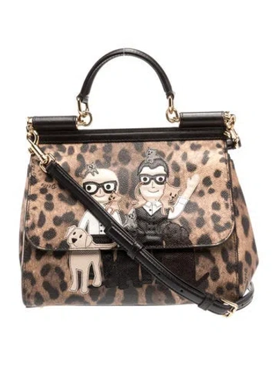 Pre-owned Dolce & Gabbana Leather Miss Sicily In Brown