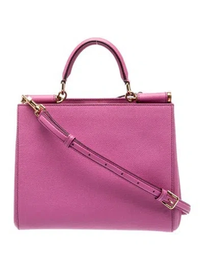 Pre-owned Dolce & Gabbana Leather Miss Sicily Medium In Pink