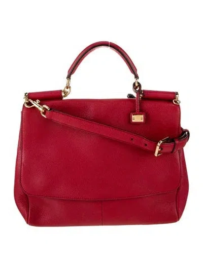 Pre-owned Dolce & Gabbana Leather Miss Sicily In Red