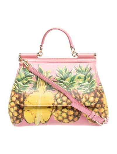 Pre-owned Dolce & Gabbana Leather Miss Sicily Small In Pink
