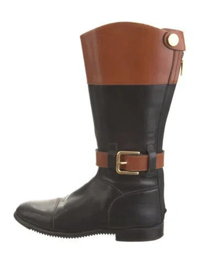 Pre-owned Dolce & Gabbana Leather Moto Boots In Black