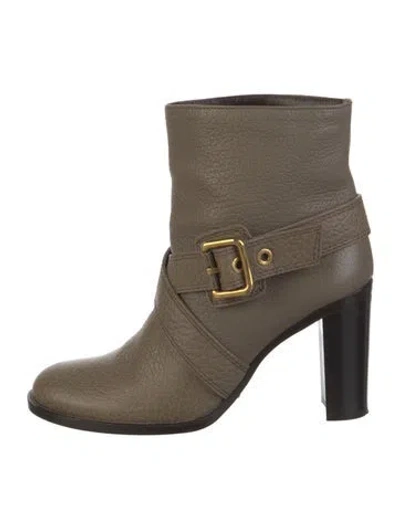 Pre-owned Dolce & Gabbana Leather Moto Boots In Green