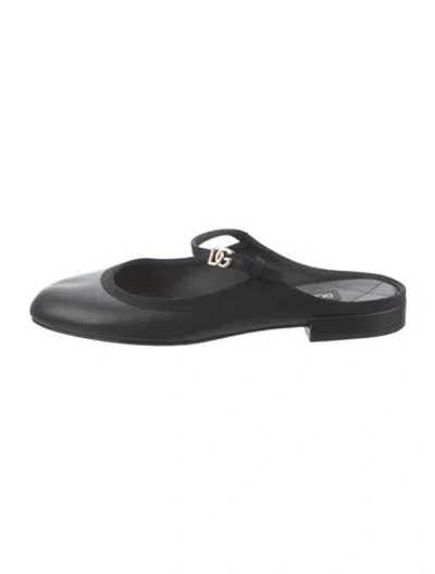 Pre-owned Dolce & Gabbana Leather Mules In Black