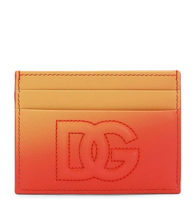 Dolce & Gabbana Leather Ombré Card Holder In Multi