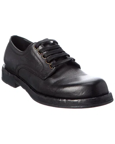 Dolce & Gabbana Leather Oxford In Black