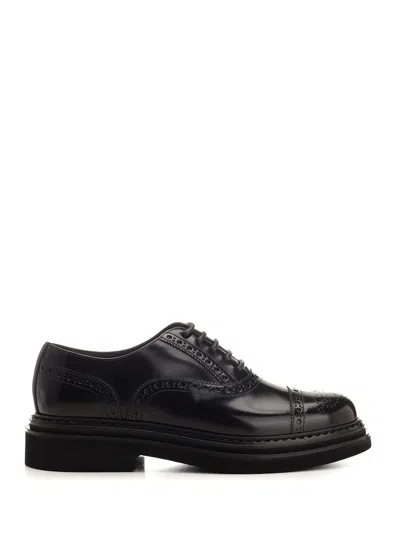 Dolce & Gabbana Leather Oxford Shoes In Black