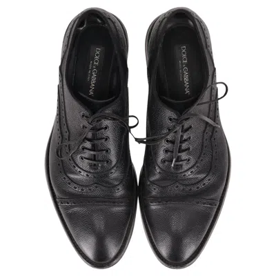 Pre-owned Dolce & Gabbana Leather Oxford Shoes In Black