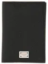 Dolce & Gabbana Leather Passport Holder In Black