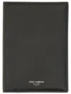 Dolce & Gabbana Leather Passport Holder In Black