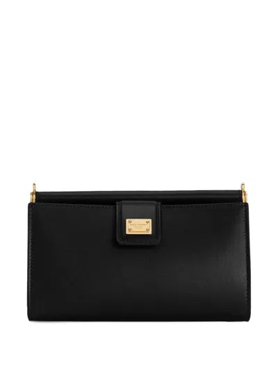Dolce & Gabbana Leather Phone Bag In Black
