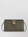 Dolce & Gabbana Leather Phone Clutch Bag Shoulder Strap In Green