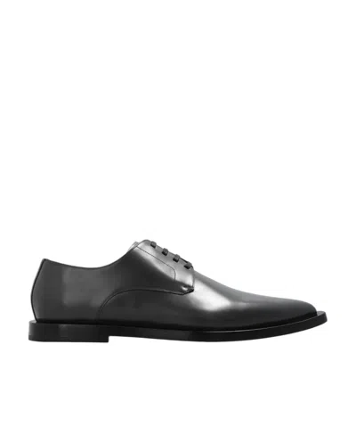 Dolce & Gabbana Man Lace-up Shoes Lead Size 10 Leather In Grey
