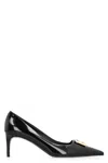Dolce & Gabbana Pointed Toe Leather Pumps With Stiletto Heel