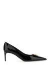 Dolce & Gabbana Pointed Toe Leather Pumps With Stiletto Heel In Black