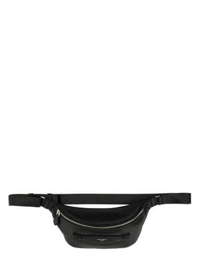 Dolce & Gabbana Leather Pouch In Black
