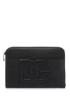 Dolce & Gabbana Leather Pouch In Nero