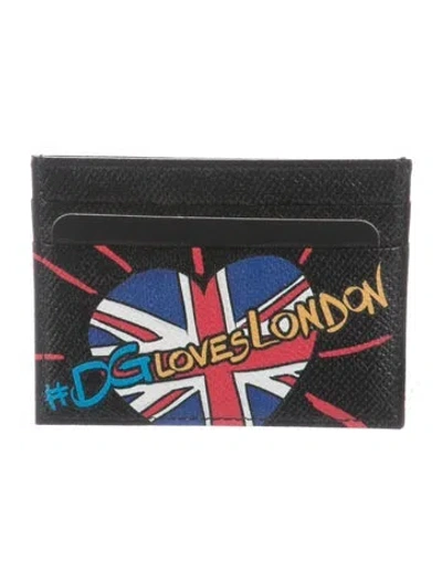 Pre-owned Dolce & Gabbana Leather Printed Card Holder W/ Tags In Multi